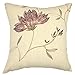 YOUR SMILE®Home Decorative Throw Pillow Rose Jasmine Lily Flower Case Couch Pillow Cushion Cover Cotton Embroidered Jacquard Flower,18x18inch,Red