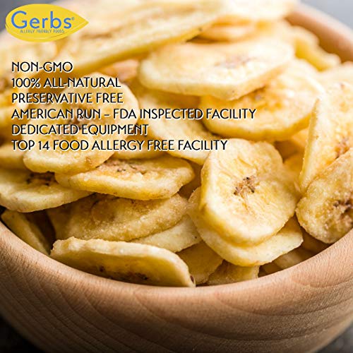 GERBS Sweetened Banana Chip Slices 2 Pounds Freshly made & sealed in ReCloseable Bag Top 14