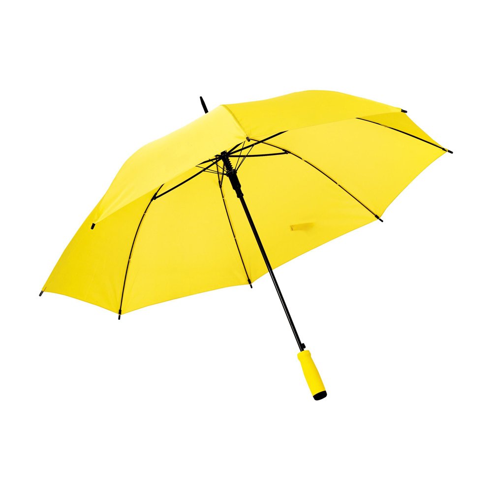 eBuyGB Large Wedding Umbrella Colourful Automatic Brolly Wedding Photographer Parasol Folding Umbrella, Long Umbrella with Stick Handle Rain - Yellow 41 Inch / 105cm Span 82cm Length