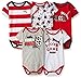 PUMA Baby Boys' 5 Pack Bodysuits, Fierce Red, 3/6M