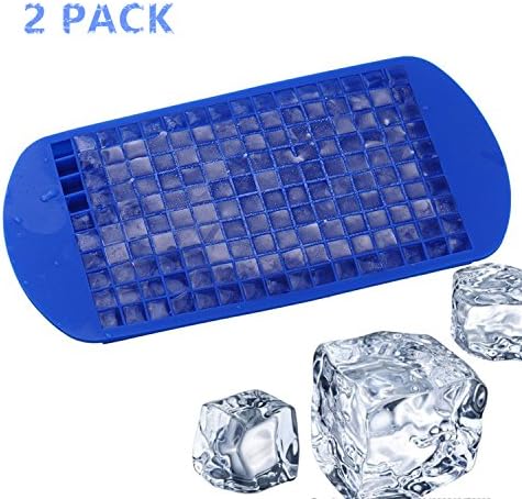 LuimiHot Ice Cube Tray 2 Pack, 160 Silicone Ice Cubes Mold, Perfect for Whisky, Cocktail DIY Molds Maker (Blue)