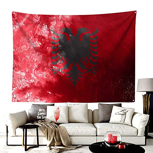 yloveme Tapestry Custom Wall Stars and The Albania Flag (7) Tapestry Wall Hanging for Bedroom Living Room