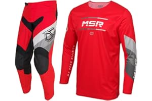 MSR Axxis Proto Dirt Bike, Motocross Jersey and Pant Combo Red/Grey Medium Jersey, 30" Pant