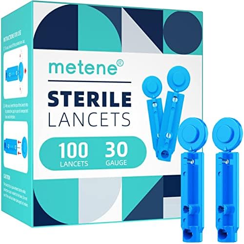 Metene Twist Top Lancets for Lancing Devices, 100 Count, 30 Gauge Diabetic Lancets, Sterile
