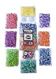 3200 Tie Dye Rainbow Colored Loom Band Refill Kit - 8 Brilliant Tie Dye Colored Rubber Bands Conveniently Separated - 400 of Each Mixed Color - 100+ Clips and 30+ Charms