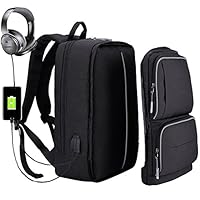 XQXA College Backpack,Business Laptop Backpack with USB Charging Port Anti-theft Water Resistant Computer Backpack with Headphone Port,Lightweight Travel Bag Fit 15.6 Inch Laptops & Tablets