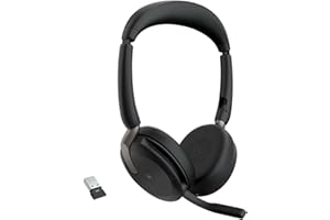 Jabra Evolve2 65 Flex Wireless Stereo Headset - Bluetooth, Noise-Cancelling ClearVoice Technology & Hybrid ANC - Certified for Microsoft Teams - Black