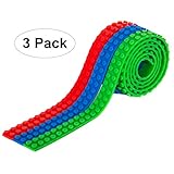 Reusable Adhesive Building Block Tape Rolls - 3 ROLL PACK(Red, Green, Blue) Compatible with Lego - Creative Building Toy for Kids