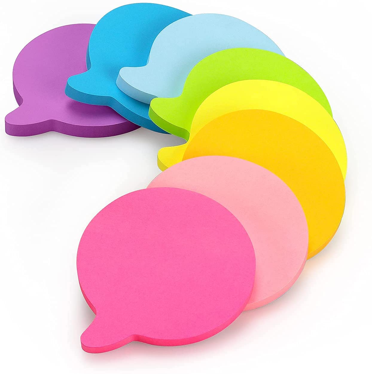 Early Buy 3x3 Bubble Shape Sticky Notes with 8 Color Self-Stick Notes 8 Pads/Pack, 75 Sheets/pad,Yellow,Orange,Blue,Green,Pink,Red,Purple,3 x 3 inches