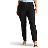 Lee Women's Plus Size Relaxed Fit Side Elastic Tapered Leg Jeans