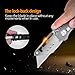Folding Utility Knife, Heavy Duty Box Cutter Pocket Utility Knives with 11 Replaceable Stainless Steel Blades, Belt Clip, Easy Release Button, Quick Change and Lock-Back Design (Gray)