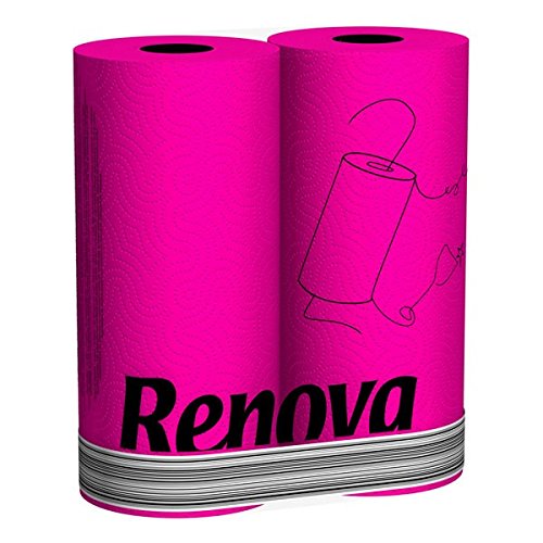 Renova Fucsia Kitchen Roll - Funky Pink (2 Roll Standard Pack)