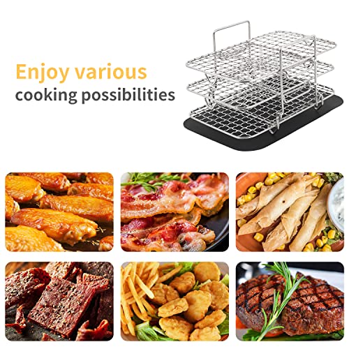 Air Fryer Rack Compatible with Ninja Dual Air Fryer, Food Safe Stainless Steel MultiLayer