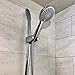 High Pressure Handheld Shower Head - For Best Use, Hand Held Showerhead Comes With Stainless Steel Hose, Adjustable Holder, Teflon Tape, & Exfoliating Washcloth - Chrome