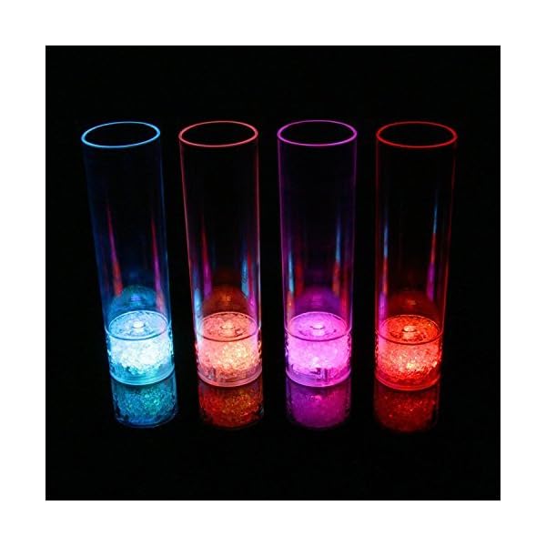 LED-Highlights Led Glas Becher Longdrinkglas 300 ml Led Farbwechsel bunt mit Batterie wechselbar Bar Kunststoff… – Bild 6