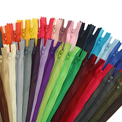 Yzsfirm 120 Pcs 8 Inch Sewing Zipper, Nylon Coil Closed Zippers for Tailor Sewing Crafts (20 Color)