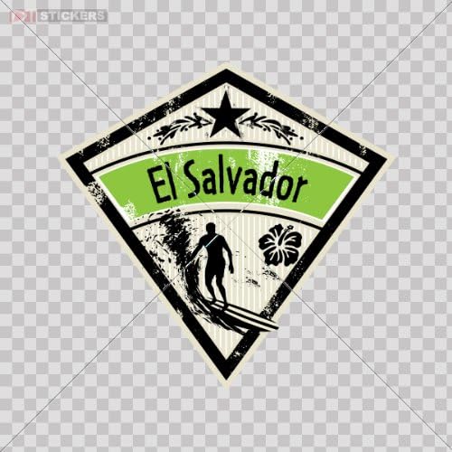 Sticker Decal El Salvador Surf Beachsurf Sporting Activities Car Window Helmet Truck Vinyl Art Decor Size: 4 X 3.9 Inches Vinyl color print