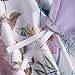 Wake In Cloud - Birds Duvet Cover Set, Sateen Cotton Bedding, Watercolor Botanical Floral Flower Tree Leaves Pattern Printed in Light Purple Lilac, with Zipper Closure (3pcs, Queen Size)