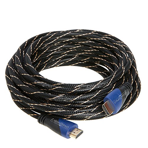 25FT Premium Gold Plated HDMI Cable With Audio & Ethernet Return Channel, v 1.4, 1080P FHD, Compatible with TV, DVD, PS4, XBOX, Bluray (25FT, Multi-Colored)