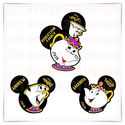 Personalized Disney Inspired Mrs. POTTS Teapot from Beauty and the Beast Magnet. CHIP Teacup Magnet. Custom Door Magnet