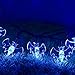 Waterproof 30 LED Bat Solar Outdoor String Halloween Lights Set with 20-Feet Black Wire (Blue)