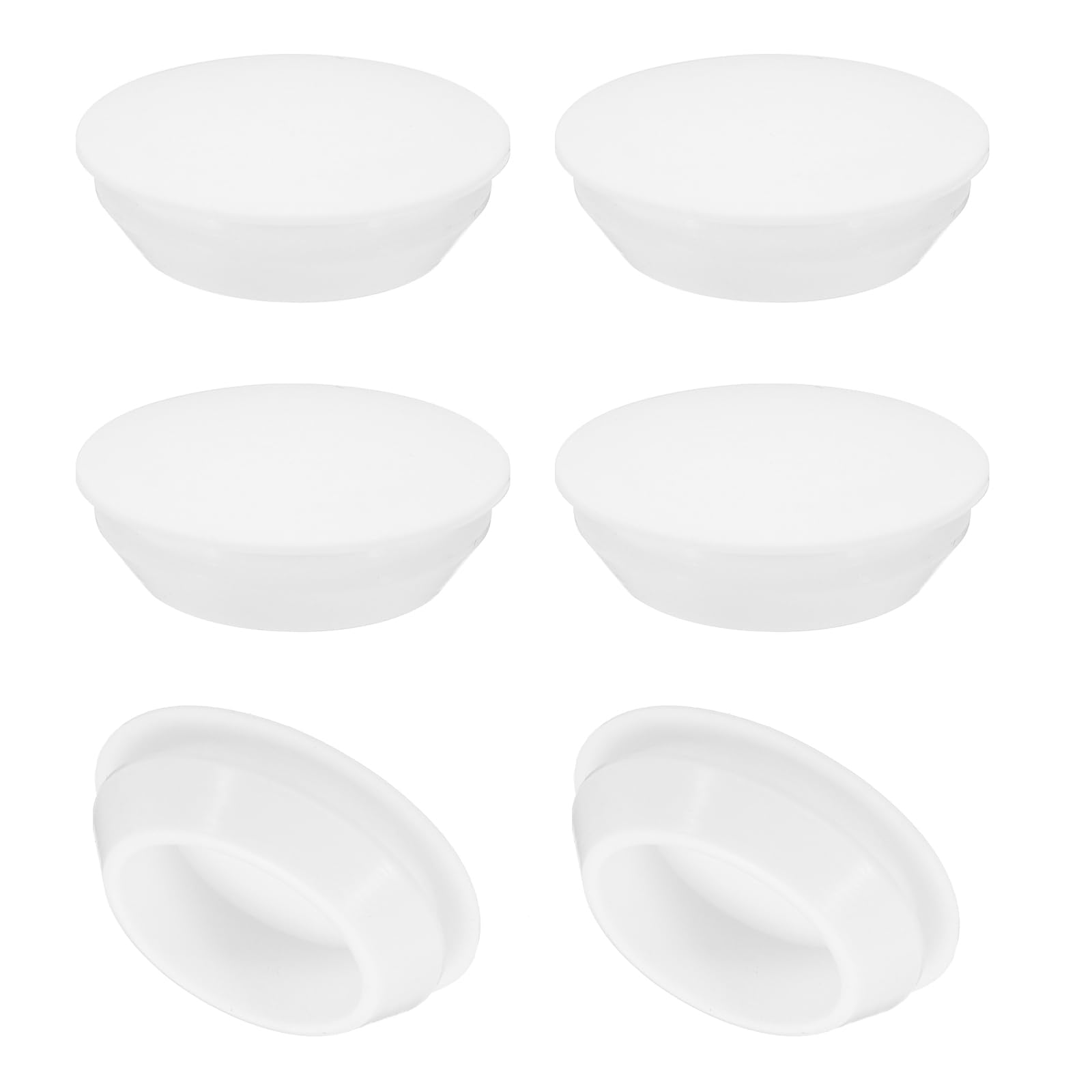 PATIKIL 30mm Silicone Round Snap, 6 Pcs White Hole Plug
