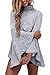 Annflat Women's Flared Bell Sleeve Shirt Turtleneck Loose Blouse Tops
