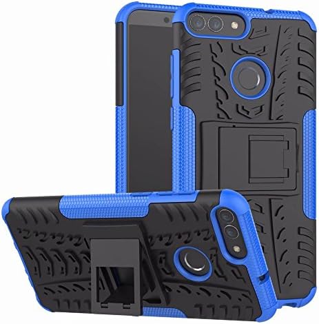 HuaWei P Smart Case, Hybrid Armor Design Detachable and Stand-up Feature Dual Layer Protective Shell Hard Back Cover Case for HuaWei P Smart - Blue