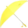 BG Children's Kid's Auto Open Lightweight Umbrella with Novelty Whistle (Yellow)