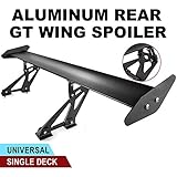 SHZOND Single Rear GT Wing 43.3inch GT Wing Spoiler Adjustable Angel Single-Deck Aluminum Spoiler Aluminum Car Rear Wing Single Deck