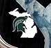 Collegiate NCAA Car Decal Made from Premium Weatherproof Vinyl (Michigan State Spartans - State of MI)