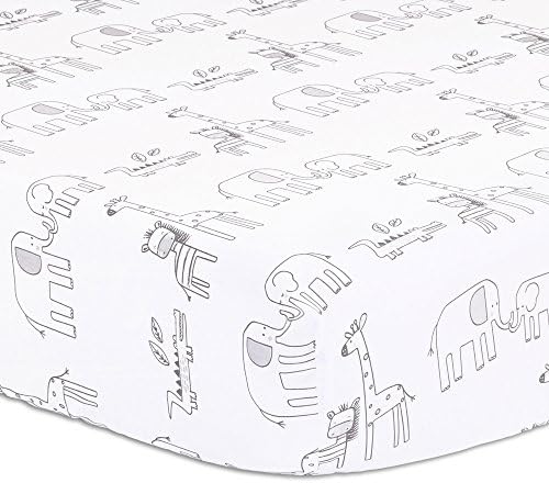 Elephant Park Jungle Theme Baby Crib Fitted Sheet by Little Haven