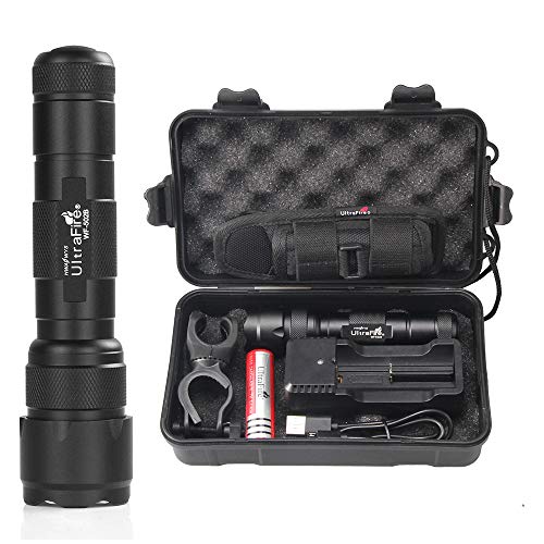UltraFire WF-502B LED Tactical Flashlight, 5 Modes 1000 High Lumens Flashlight Torch with Duty Belt Flashlight Holster, Rechargeable Battery, USB Battery Charger, Bicycle Mount
