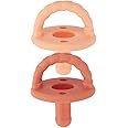 Itzy Ritzy Sweetie Soother Pacifier Set of 2 - Silicone Newborn Pacifiers with Collapsible Handle & Two Air Holes for Added S