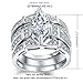MABELLA Trio Sterling Silver Cubic Zirconia CZ Marquise Wedding Ring Set Anniversary for Women
