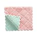 Amober 4PCS Washcloths Nonstick Oil Coral Velvet Hanging Kitchen Dishclout Hand Towels