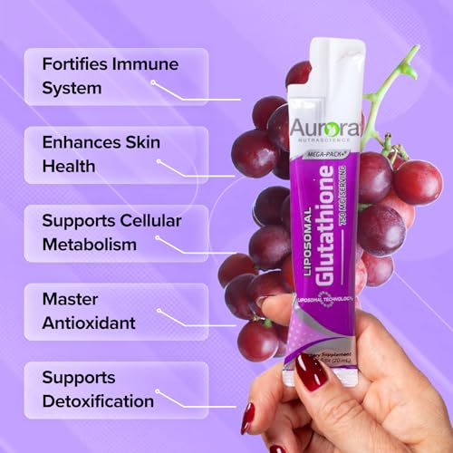 HIGHEST POTENCY AVAILABLE 750MG Liposomal Glutathione, Made in Canada, Skin Brightening, Powerful Antioxidant, Maximum Absorption, Natural Health Product, Single-Serve Liquid Packets