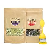 30 Day Detox Tea Kit for Teatox & Weight Loss to get that Skinny Tummy by Teami Blends | With Our Best Colon Cleanse Blend to Raise Energy, Boost Metabolism, Reduce Bloating! (Kit + Yellow Infuser)