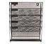 PAG Hanging Wall File Holder Mail Sorter Magazine Rack Office Supplies Metal Mesh Desk Organizer, 6 Tier, Black