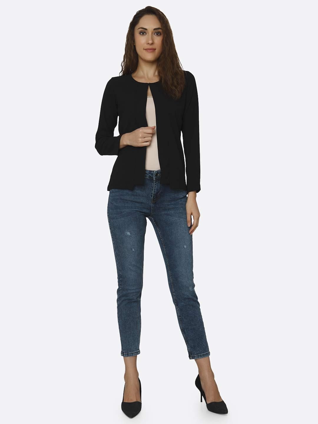 smarty pants women's poly cotton black jacket