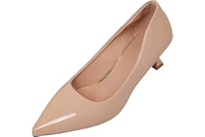 Closed Back Kitten Heels for Women Retro Pu Leather Pointed Toe Pumps Casual Comfort Office Work Formal Shoes 2026