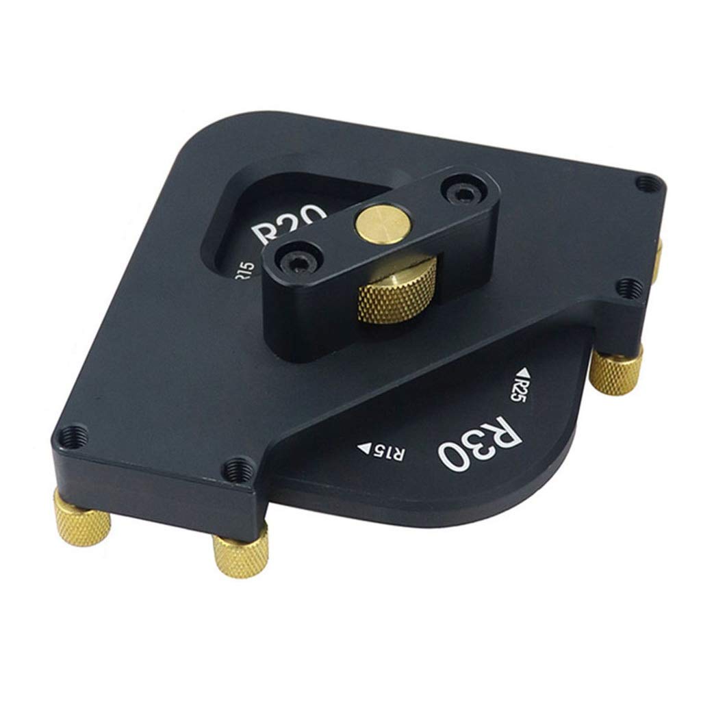 4-in-1 Aluminium Alloy Radius Jig Router Templates R10 R15 R20 R30, Half Round Corner Radius Quick-jig Router Table Template