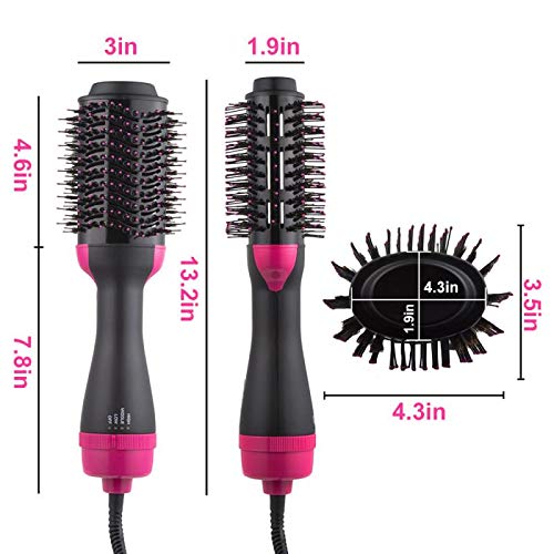 Hair Dryer Brush,4 IN 1 Hot Air Brush Hair Dryer & Volumizer with Negative Ionic for Drying Styling Straightening and Curling Suitable for All Hair Types