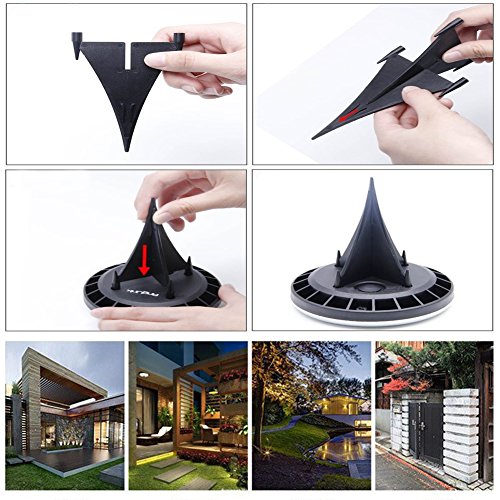 image for Foho Solar Ground Lights, [4 Pack] Upgraded 8LED Solar Path Lights Out