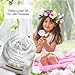 Bobo and Bee - Enchanted Bed Canopy Mosquito Net For Girls, Kids, Baby, With Detachable Cream Rose and Ivy Garland - Twin Size, White with Satin Trim - Perfect Boho Woodland Nursery Decor