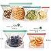 Ecokeep Reusable Silicone Food Bag. Silicone Food Storage Bag, Silicone Bags Reusable. Silicone Ziploc Bags, Reusable Freezer Bags. Silicone Reusable Food Bag (2 Large, 2 Medium)