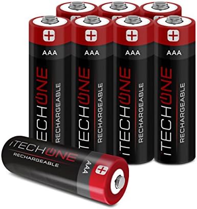 iTechOne Rechargeable AAA Batteries (8-Counts) High Capacity Pre-Charged Battery 900mAh Ni-MH