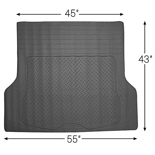 OxGord 4pc Rear Set Ridged Rubber Floor Mats, Universal Fit Mat for