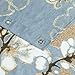 DS BATH Hanakotoba Blue Shower Curtain,Flower Polyester Mildew Resistant Shower Curtain,Plants Shower Curtains for Bathroom,Floral Bathroom Curtains,Print Waterproof Shower Curtain,72