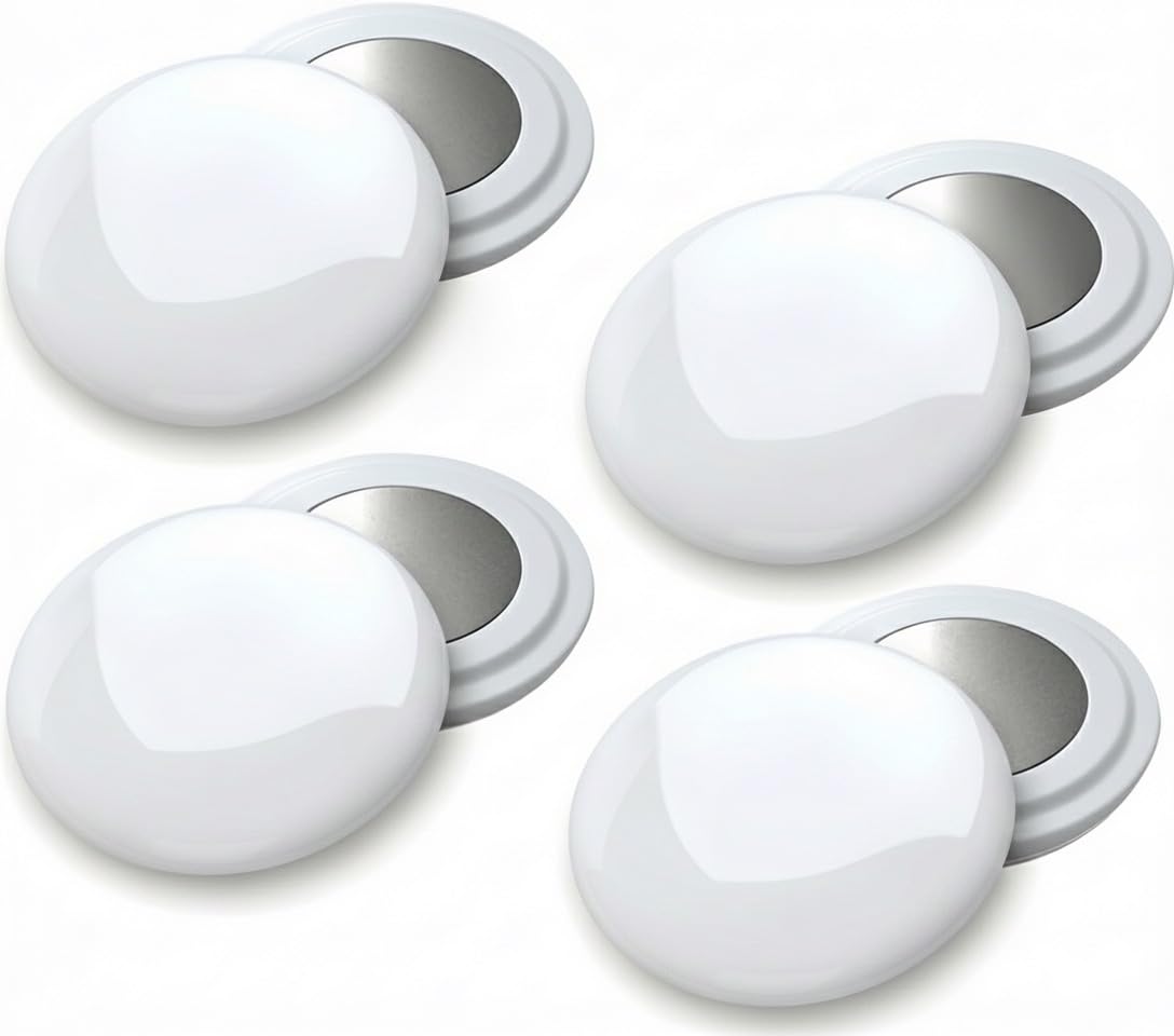 4 Pcs of Magnetic Running Bib Clips - Strong Race Number Magnets for Precise and Stable Placement on Technical Clothing, Lightweight Comfort for Marathon, Trail and Triathlon Runners (White)